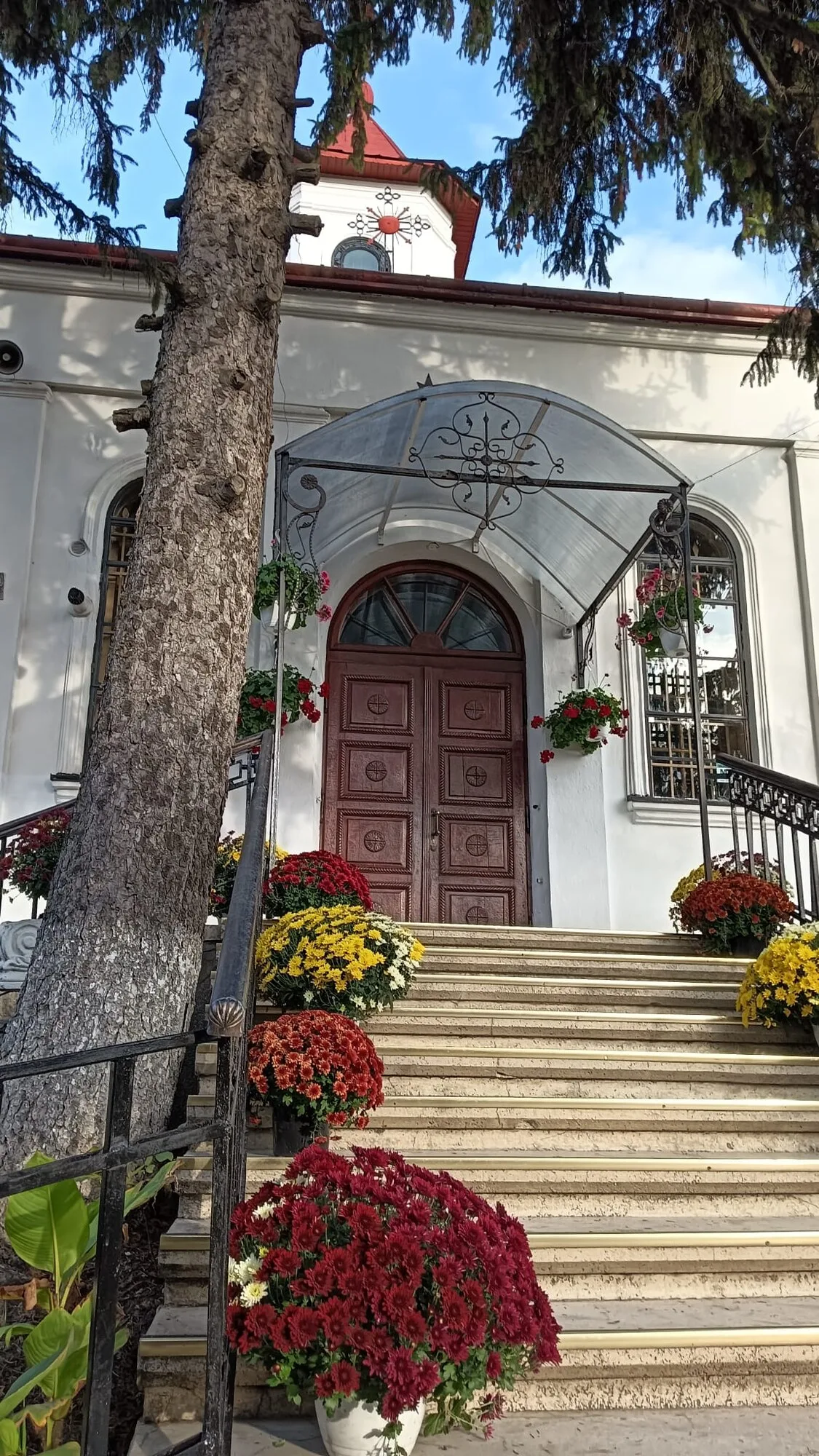 Biserica Sfântul Dumitru Misai: intrarea și turla